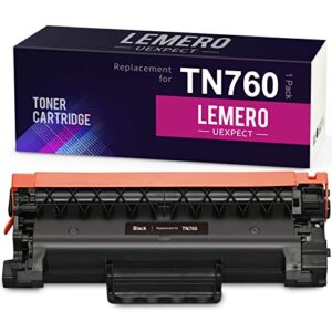 lemerouexpect compatible toner cartridge replacement for brother tn-760 tn760 tn730 toner for mfc-l2710dw l2717dw l2750dw hl-l2370dw l2325dw l2350dw l2395dw l2390dw dcp-l2550dw printer (black,1-pack)