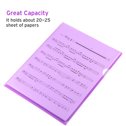 Sooez 25 Pack Clear Document Folder Project Pockets, Clear Plastic Folders Letter Size Plastic Document Folders US Paper Poly Jacket Sleeves Folders Copy Safe, 5 Assorted Colors