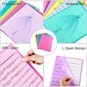 Sooez 25 Pack Clear Document Folder Project Pockets, Clear Plastic Folders Letter Size Plastic Document Folders US Paper Poly Jacket Sleeves Folders Copy Safe, 5 Assorted Colors