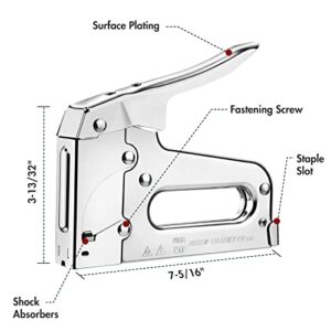 Arrow T50 Heavy Duty Staple Gun Kit, All Chrome Steel Stapler, with 3750 Pieces T50 1/4", 3/8", 1/2" Staples, for Upholstery Professional Projects