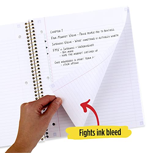 Five Star Spiral Notebook Plus Study App, 1-Subject, College Ruled Paper, 11" x 8-1/2", 100 Sheets, Design Will Vary (06348)