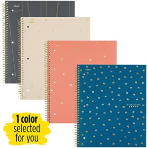 Five Star Spiral Notebook Plus Study App, 1-Subject, College Ruled Paper, 11" x 8-1/2", 100 Sheets, Design Will Vary (06348)