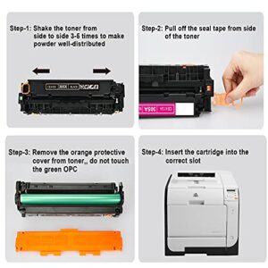 HP 305A Black, Cyan, Magenta, Yellow Toner Cartridges (5-Pack) Works with Laserjet Pro 300 M351, Laserjet Pro 300 MFP M375, Laserjet Pro 400 M451, Laserjet Pro 400 MFP M475