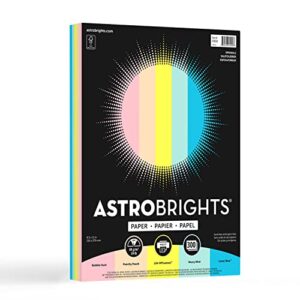 astrobrights color paper, 8.5″ x 11″, 24 lb/89 gsm, sprinkle assortment, 300 sheets (94000)