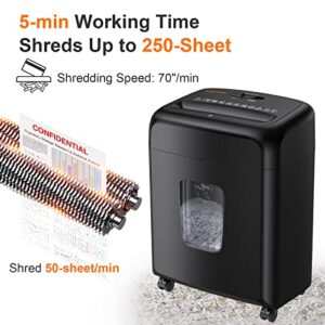 Bonsaii Shredder for Home Office, Micro Cut Paper and Credit Card Shredder, 8 Sheet Paper Shredder with 4 Gallons Transparent Window, Black (C206-D)