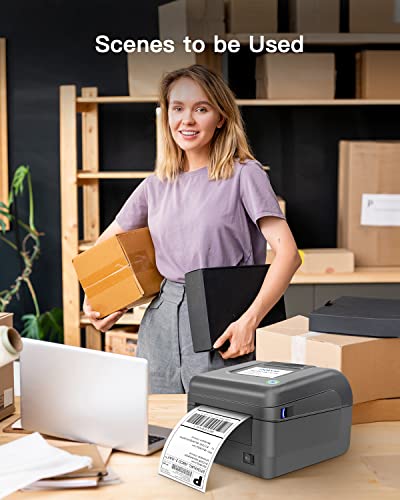 Label Printer, POLONO PL420 4x6 Thermal Printer, High-Speed Shipping Label Printer, Commercial Direct Thermal Printer for Windows & MAC System, Compatible with Amazon, UPS, Ebay, FedEx, Shopify, etc