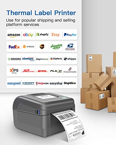 Label Printer, POLONO PL420 4x6 Thermal Printer, High-Speed Shipping Label Printer, Commercial Direct Thermal Printer for Windows & MAC System, Compatible with Amazon, UPS, Ebay, FedEx, Shopify, etc