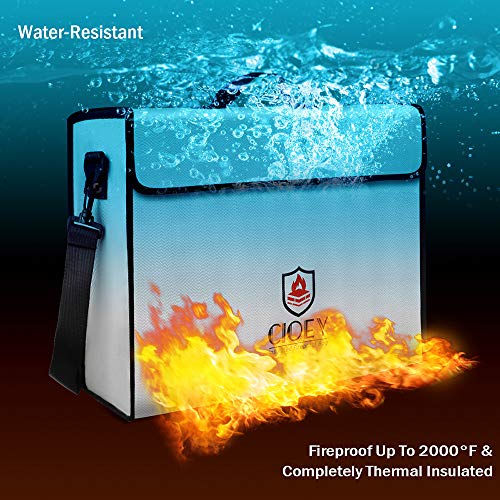 Fireproof Document Bags - Fireproof Box [Thermal Insulated] Fireproof Safety Boxes for Home Large Fireproof Bag Lockable Zipper Fireproof Safe Box Home Safes Fireproof Waterproof Fireproof Money Bag