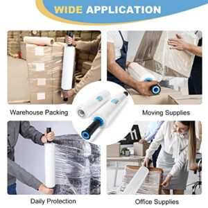【2 Pack】KATORN Stretch Wrap Film with Rolling Handles, 15 Inch x 1000 Feet Shrink Wrap Roll for Pallet Wrap, Industrial Strength Plastic Wrap, Moving Supplies for Packing, 60 Gauge, Clear