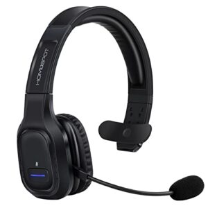 homespot jm100 trucker bluetooth headset with ai noise canceling, wireless headset with rotatable microphone and big mute button, 34 hrs talk time for trucking, home office, call center