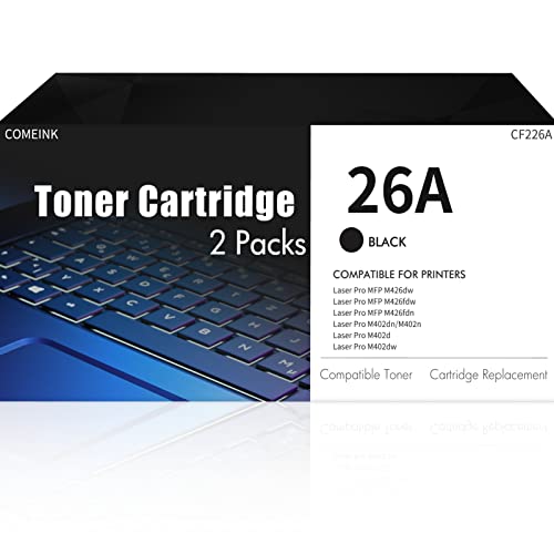 CF226A 26A Toner Cartridge 2Pack: Compatible for HP 26A 26X CF226X Black Toner Replacement for Color Laser Pro M402dw M402n M402dn M402d M402 MFP M426dw M426fdw M426fdn M426 Series Laser Printer