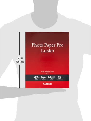 Canon LU-101 LTR(50) Luster Photo Paper Letter, 50 Sheets (LU-101 LTR)