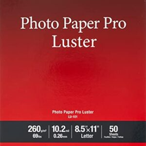 Canon LU-101 LTR(50) Luster Photo Paper Letter, 50 Sheets (LU-101 LTR)