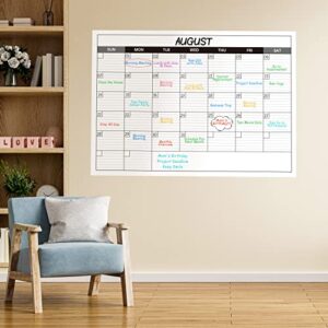 Dry Erase Calendar for Wall - Large Dry Erase Calendar, 28" x 40", Undated Monthly Calendar for Home, Office, Classroom, Erasable Laminated Calendar Whiteboard with 6 Markers ＆ 6 Stickers - 1Y Grey