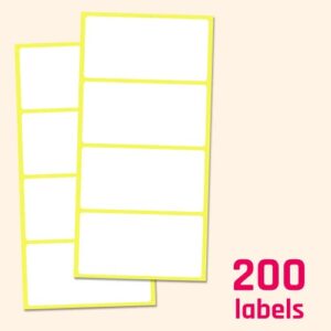 200 Pack, 4" x 2", Labels Stickers for Storage Bins - Matte White