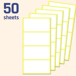 200 Pack, 4" x 2", Labels Stickers for Storage Bins - Matte White