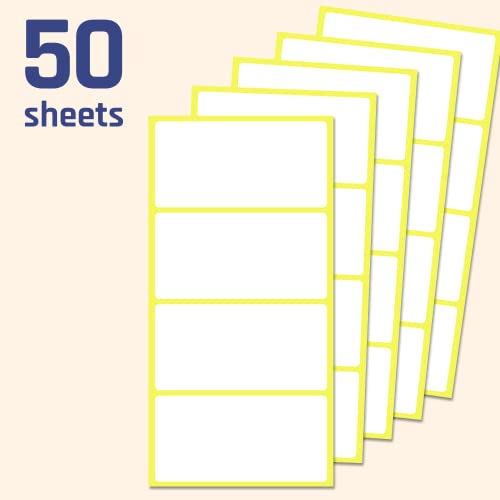 200 Pack, 4" x 2", Labels Stickers for Storage Bins - Matte White