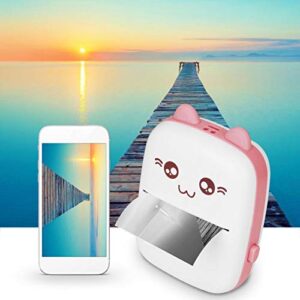 mini photo printer, wireless photo printer, support search/text recognition/retrieval improve learning efficiency(pink)