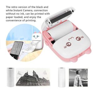 Mini Photo Printer, Wireless Photo Printer, Support Search/Text Recognition/Retrieval Improve Learning Efficiency(Pink)