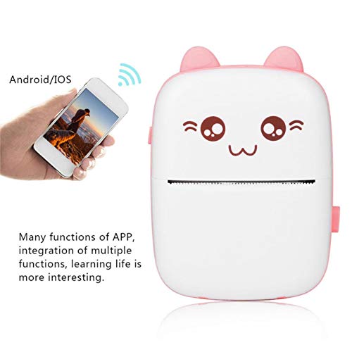 Mini Photo Printer, Wireless Photo Printer, Support Search/Text Recognition/Retrieval Improve Learning Efficiency(Pink)