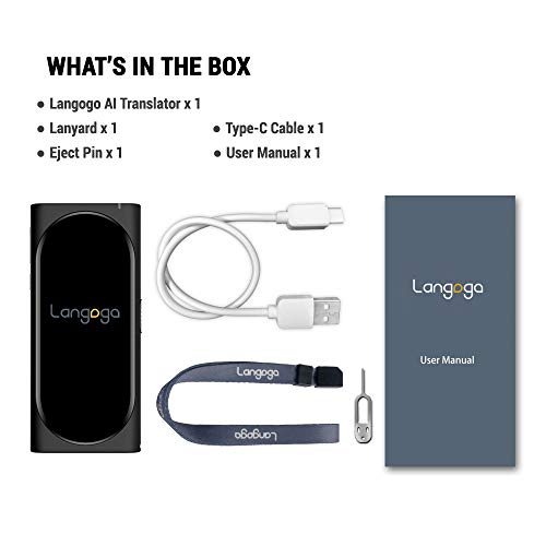 Langogo Genesis Portable Language Translator Device, 100+ Languages Pocket Translator, Real-time Voice Translator with Offline Translation, Built-in Data, 3.1inch Retina Display Traductor, Black