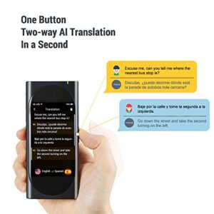 Langogo Genesis Portable Language Translator Device, 100+ Languages Pocket Translator, Real-time Voice Translator with Offline Translation, Built-in Data, 3.1inch Retina Display Traductor, Black