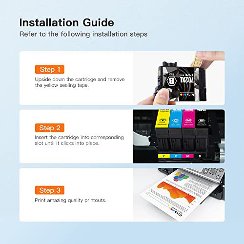 E-Z Ink (TM Remanufactured Ink Cartridge Replacement for Epson 702XL T702XL 702 T702 to use with Workforce Pro WF-3720 WF-3730 WF-3733 Printer (2 Pack, Black)