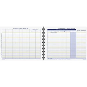 adams check payment and deposit register, 8-1/2″ x 11″, 44 pages (afr60), white