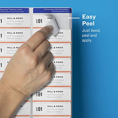 Avery Clear Easy Peel Address Labels for Laser Printers 1" x 2-5/8", Pack of 300 (15660)