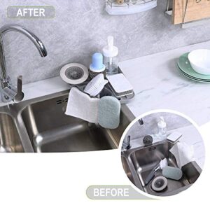 Kitchen sink caddy sponge holder scratcher holder cleaning brush holder sink organizer(Grey)