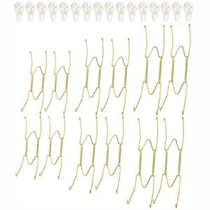 fasunry 12 pack plate hangers, 6 8 10 inch wall plate hangers and 16 pack wall hooks, compatible 6 to 10.5 inch decorative plates, antique china, antique plates and arts