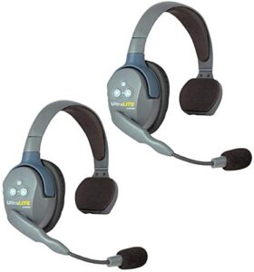 eartec ul2s ultralite full duplex wireless headset communication for 2 users – 2 single ear headsets