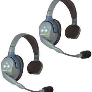 EARTEC UL2S UltraLITE Full Duplex Wireless Headset Communication for 2 Users - 2 Single Ear Headsets