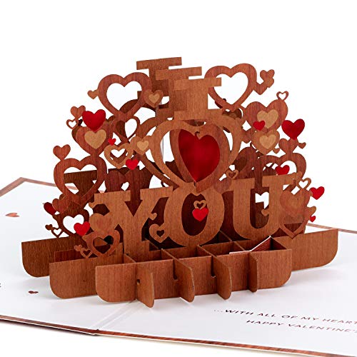 Hallmark Signature Paper Wonder Wood Pop Up Valentines Day Card (All My Heart)