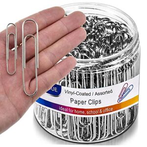 vinaco paper clips non skid, 100 pack large paper clips 2 inch (50 mm), durable & rust resistant, jumbo paper clips. great for office, school and personal use