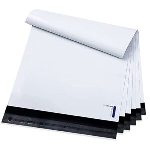 polysells poly mailers shipping envelopes, strong adhesive sealing, waterproof, and tear-resistant postal mailing bags. mailer bags for clothing, books, and accessories. (white, 12×15.5 inch, 100 pc)