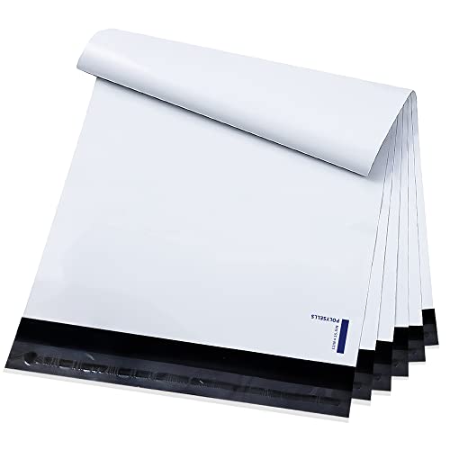 POLYSELLS Poly Mailers Shipping Envelopes, Strong Adhesive Sealing, Waterproof, and Tear-resistant Postal Mailing Bags. Mailer Bags for clothing, books, and accessories. (White, 12x15.5 Inch, 100 pc)