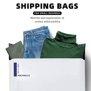 POLYSELLS Poly Mailers Shipping Envelopes, Strong Adhesive Sealing, Waterproof, and Tear-resistant Postal Mailing Bags. Mailer Bags for clothing, books, and accessories. (White, 12x15.5 Inch, 100 pc)