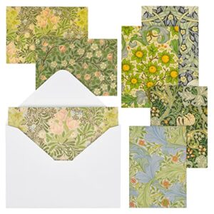 36 pack william morris stationery cards and envelopes, floral pattern all occasion notecards, blank inside (5 x 3.5 in)