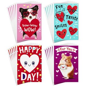 hallmark assorted mini valentines day cards for kids, happy heart day (24 valentine’s day cards with envelopes, 2.25″ x 3.5″)