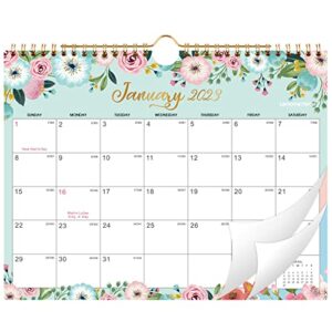 2023-2024 wall calendar – 18 monthly calendar 2023-2024, february 2023 – june 2024, 11″ x 8.5″, twin-wire binding + hanging hook + thick paper + unruled blocks with julian dates – floral