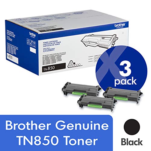 Brother Genuine TN850 3-Pack High Yield Black Toner Cartridge with Approximately 8,000 Page Yield/Cartridge