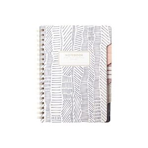 Fringe Studio Large Tab Notebook,"Tribal Lines", Flexible Paperback Cover, College Ruled, 5 Subject/Die-Cut Dividers, 7.25" X 10", 180 Lined Pages (343007), Multicolor
