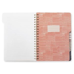 Fringe Studio Large Tab Notebook,"Tribal Lines", Flexible Paperback Cover, College Ruled, 5 Subject/Die-Cut Dividers, 7.25" X 10", 180 Lined Pages (343007), Multicolor