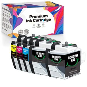 lc3029 xxl 5pks super high yield compatible ink cartridges includes 2 black, 1 cyan,1 magenta,1 yellow for brother lc3029 ink cartridges for mfc-j6535dw mfc-j6935dw mfc-j5830dw mfc-j5930dw printer