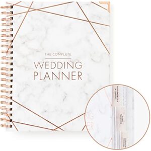 wedding planner – undated bridal planning diary and organizer, hard cover, pockets & online support