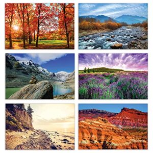 Better Office Products 50-Pack All Occasion Greeting Cards Box Set, 4 x 6 inch, 50 Assorted Blank Note Cards & 50 Envelopes, 6 Nature Photography Americana Designs, Blank Inside, 50 Pack