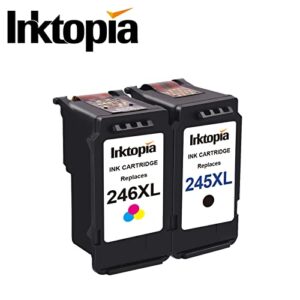 Inktopia Combo Compatible Ink Cartridge Replacement for Canon PG 245XL CL 246XL 245 XL 246 XL PG-243 CL-244 (1 Black 1 Color) Used in PIXMA iP2820 MG2420 MG2520 MG2922 MG2924 Printer