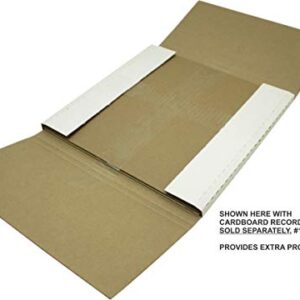 (10) White Vinyl Record LP Shipping Mailer Boxes - Holds 1 to 3 12" Records - Adjustable Height - STRONG 200# Test Cardboard #12BC01VDWH