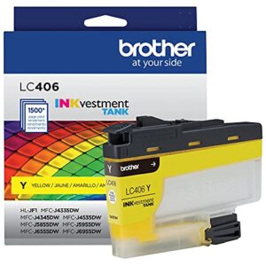 brother genuine lc406y standard yield yellow inkvestment tank ink cartridge